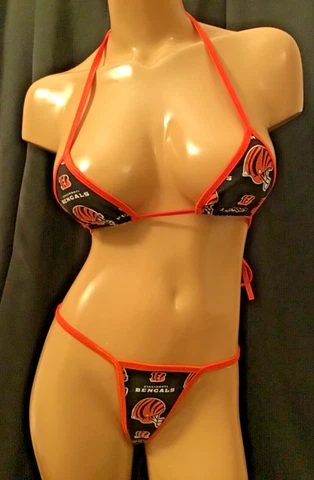 New Made To Order Cincinnati Bengals NFL logo sexy bikini set B top Small Thong Cover