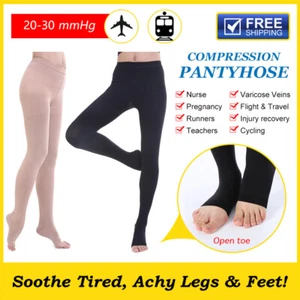 Medical Compression Pantyhose Tights Support Stockings Nurse Travel Flight Edema - Picture 1 of 14