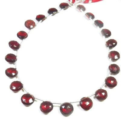 Naturale Rosso Mozambico Granato Moneta Sfaccettato Gemma Perline 25.4cm 8.5mm - Immagine 1 di 4