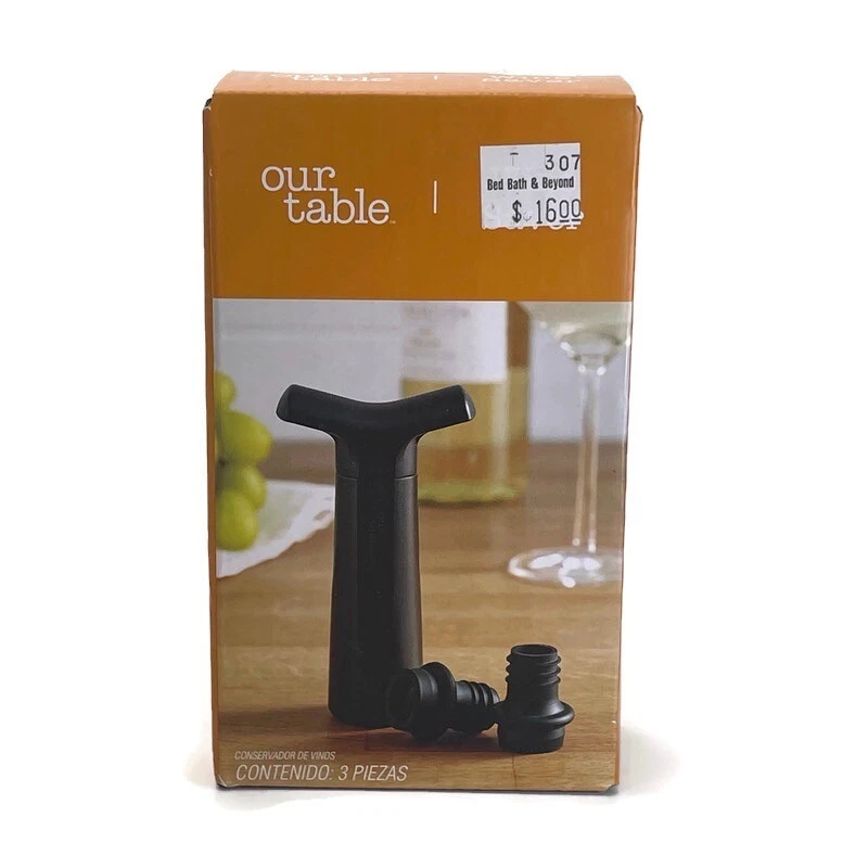 Nuestra bomba ahorradora de vino de mesa con 2 tapones negra Foto 1 de 4