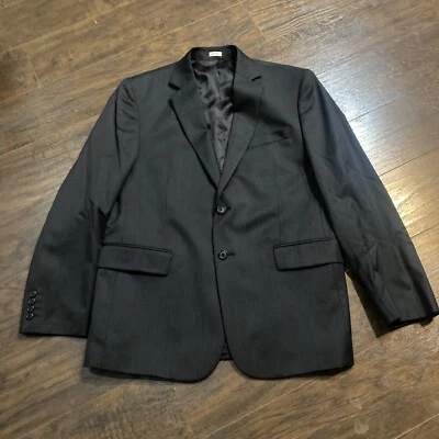 Abrigo deportivo grande corto a rayas negro Calvin Klein para hombre D4-034 Foto 1 de 4