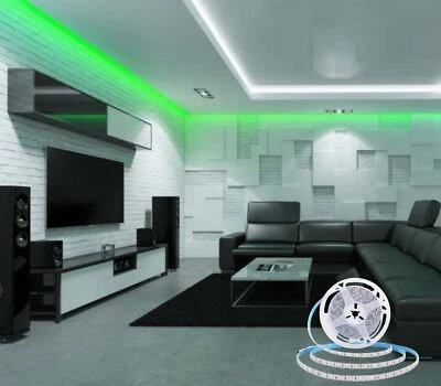 Striscia Led Luce Verde 5Mt 8W 24V SMD 2835 Autoadesiva telecomando Interruttore - Immagine 1 di 4