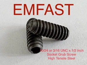 10/24 oder 3/16 UNC x 1/2 Zoll Steckschlüssel Madenschraube Stahldom Alien Key Drive - Bild 1 von 4