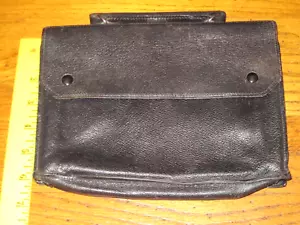 Vintage Marokko schwarz Leder Druckknopfverschluss Clutch Aktentasche Tasche Pack 9" x 6,5" x 2" - Bild 1 von 5