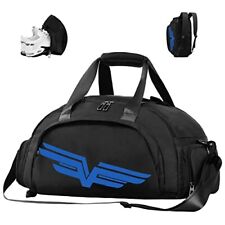  30L Sports Gym Duffle Bag with Wet Pocket & Shoe Compartment, B-Black & Blue