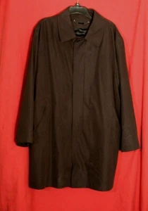 Claiborne Men's 42 S Short Black / Graphite Gray Car Overcoat Zip Out Lined - Picture 1 of 6