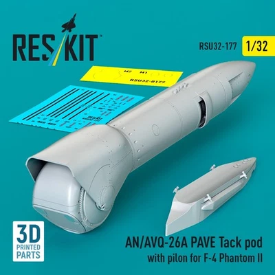 1/32 Reskit RSU32-0177 AN/AVQ-26A PAVE Tack pod con pilon para F-4 Phantom II 3D Foto 1 de 3