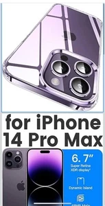 NEW CASE FOR IPHONE 14 PRO MAX SLIM FIT DURABLE CLEAR WILL NEVER YELLOW VOTED #1 - Picture 1 of 9