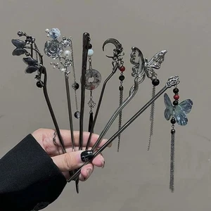 Chinese Style Hanfu Chopstick Hair Sticks Butterfly Flower Hair Accessories - Picture 1 of 14