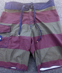 RVCA Boardshorts Herren 28 blau gestreift Performance Stretch Tasche Badehose - Bild 1 von 13