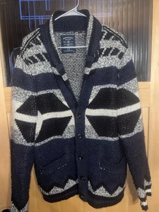 American Eagle Mens Shawl Collar Button-Up Cardigan Sweater Sz Lrg Southwestern - Picture 1 of 6