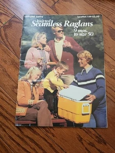 Knitted Seamless Raglans 9 month to size 50 Leisure Arts Leaflet 159 - Picture 1 of 1