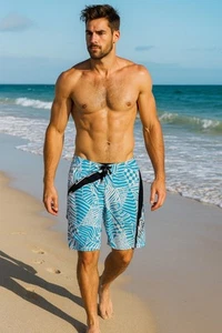 Rip Curl Men's Blue/White Swim Trunks Boardshorts, Size 38 - Picture 1 of 6