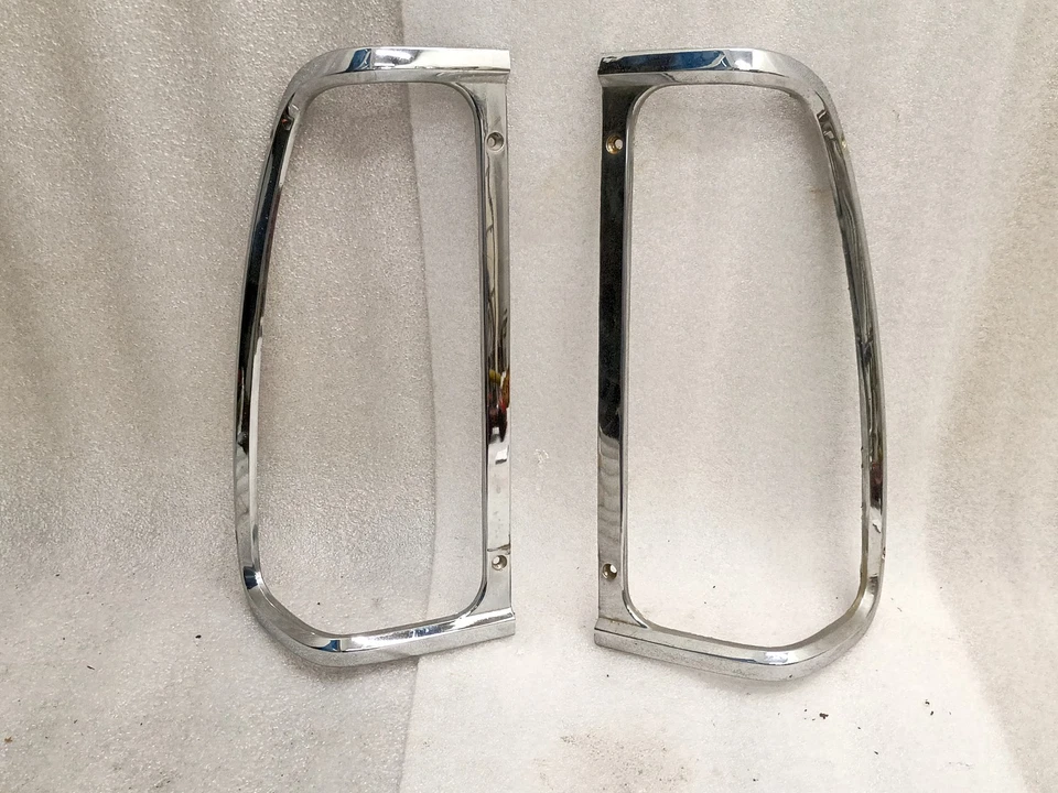 75-80 Chrome Tail Light Trim Bezel Molding Set- Dodge D100 W100 Ram Rancharger   - Image 1 of 4