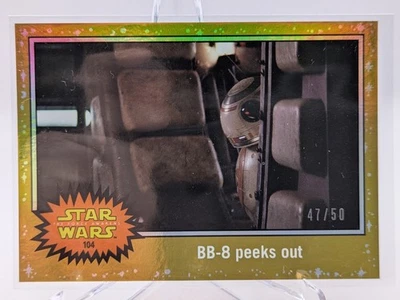 2015 Topps Star Wars JTTFA Gold Starfield /50 #104 BB-8 Peeks Out - Image 1 of 4