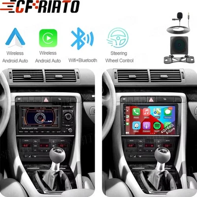 4+64G Für Audi A4 2000-2009 Android 15 Car Stereo Radio GPS Navi Wifi BT CarPlay - Bild 1 von 4
