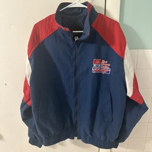 Vintage Ford Racing #38 Red White Blue Full Zip Jacket Size Large - Made In USA - Picture 1 of 11