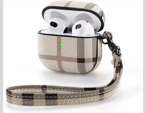 AirPods 3. Generation Leder Case Hülle mit Handschlaufe und Schlüsselanhänger für... - Bild 1 von 7