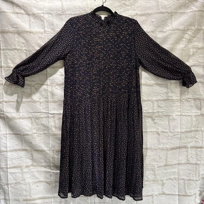 FORCAST Womens long sleeve dress Black  w- Brown Squares. Sz 10. #Bin 1. NWT’s - image 1 of 4