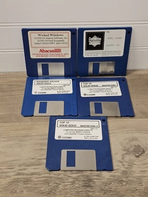 Vtg 3.5" Disk Lot 5 Disks Mix Cosmi Abacus Crystalvision Software 90s Vintage - Image 1 of 4
