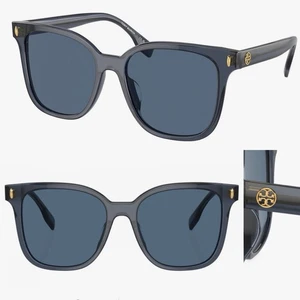 Neu mit Etikett Tory Burch | blaue transparente quadratische übergroße Sonnenbrille 245 $ 53-17-145 - Bild 1 von 5