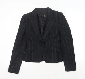 Zara Woman Black Pinstripe Blazer, Size 5, Office Wear - Picture 1 of 12