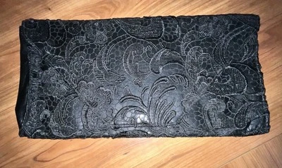 Bolso sin asas Jessica Simpson detalle de encaje negro grande para mujer fiesta cóctel graduación HOCO Foto 1 de 2