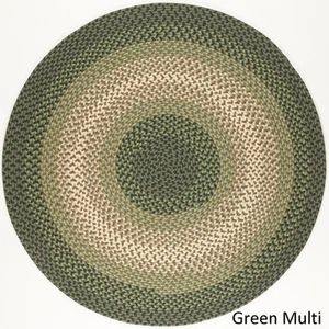 Norfolk Flat-braided Indoor/ Outdoor Rug Green Multi 10 ft x 10 ft - Picture 1 of 5