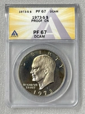 1973-S Eisenhower ~ ANACS PF 67 DCAM ~ PROOF IKE Dollar - Image 1 of 2