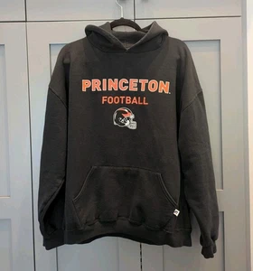 Vintage Russell Athletic Black Princeton Football Helmet Hoodie Sweatshirt XL  - Picture 1 of 9