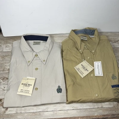 2 Qty Mens Bugle Boy XL Long Sleeve Shirts with Crest on Pocket LQQK - Image 1 of 4