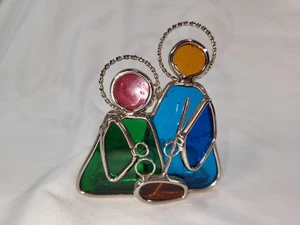 Soporte de luz de té de vitral de colección María, José Jesús - Imagen 1 de 7