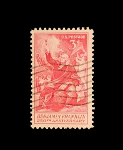 1956 BENJAMIN FRANKLIN 250TH ANNIVERSARY Scott 1073 USA. PORTO 3c - Bild 1 von 3