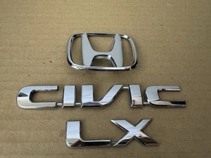 FREE SHIPPING OEM 2001-2005 HONDA CIVIC OEM LX REAR TRUNK EMBLEM SET BADGE 01-05 - Picture 1 of 5