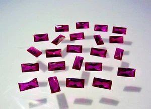 Red Ruby Baguette Princess Cut Shape SIZE CHOICE Loose Stones Corundum Gemstones - Picture 1 of 5