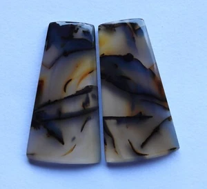 45.05 Cts Natural Montana Agate (34.6mm X 18.5mm) Cabochon Loose Match Pair - Picture 1 of 3