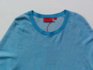 HUGO BOSS SRAGLAN STITCH CREW NECK SWEATER, Turq/aqua, Size XL, MSRP $165 - Picture 1 of 4