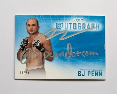 2014 Topps UFC Knockout - BJ PENN - Twitter @utograph auto #/25 - Image 1 of 2