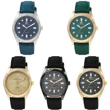 43mm Montres Carlo Men's Fashion Vegan Leather Band Dress Quartz Luxury Watch