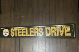 Pittsburgh Steelers Team Farbe Straßenschild Dcor 4 Zoll X 24 Zoll Leichtgewicht - Bild 1 von 3