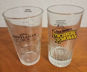 Jack Daniels Lynchburg Lemonade & Gentleman Jack Recipe Glass Lot