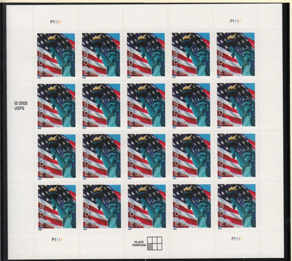 2005 Flag & Liberty Sc 3966 non-denominated (39c) MNH sheet of 20 CV $22 - Image 1 of 1
