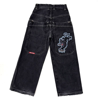 Vintage JNCO Jeans Youth 10 / 24" Waist Black Baggy Wide Leg Y2K Skate Panther - Image 1 of 4