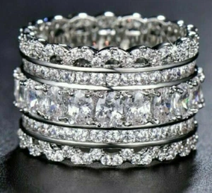 6.37Ct Oval Cut Moissanite Solitaire Engagement Dress Ring 14K White Gold - Picture 1 of 6