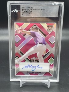 Gabriel Hughes 2022 Leaf Metal Auto Pre-Pro Proof Prismatic Pink 1/1
