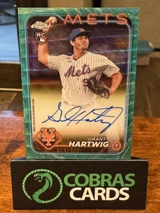 2024 Topps Chrome Grant Hartwig RC AUTO RayWave Aqua SP/199 #RA-GH - Mets - Picture 1 of 2