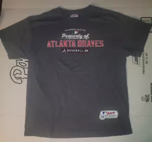 Majestic Property of Atlanta Brave Baseball T-Shirt Adult Large Dark Gray - Picture 1 of 7