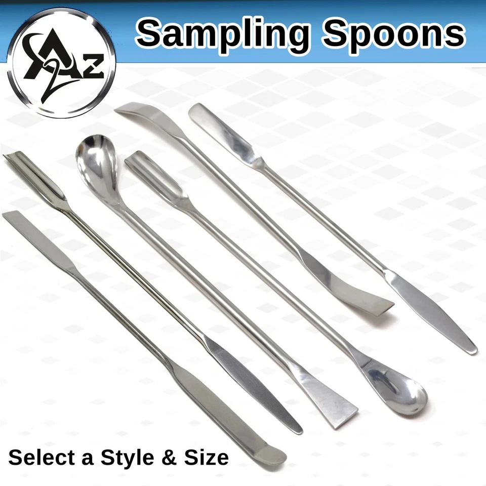 Micro colher de laboratório de aço inoxidável espátulas colher duas extremidades ferramentas gerais de mistura - Imagem 1 de 1