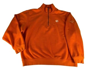 Callaway Golf Clemson University Tigers Jacket Men's L Orange Half Zip Fleece - Picture 1 of 7