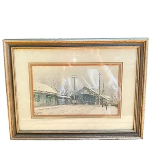 Authentic Paul Sawyier Winter Solitude The Old Covered Bridge 1890’s Frankfurt - Picture 1 of 18